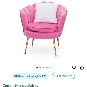 Amazon Pink Accent Chair with Gold Legs